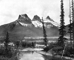 Les Trois Sœurs, Canmore, Chemin de fer du Pacifique canadien, 1893 - John L. Stoddard