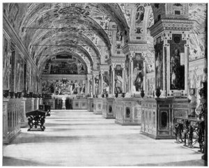 La Bibliothèque du Vatican, Rome, fin du 19ème siècle