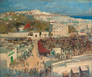 Le Drapeau Maure, hissé sur la Légation Allemande, Tanger