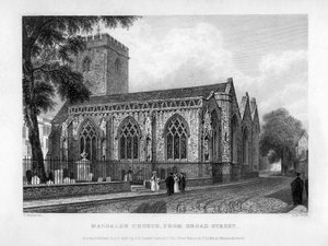 Église de Magdalen, depuis Broad Street, Oxford, 1833