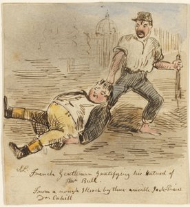 Gentilhomme français satisfaisant sa haine de M. Bull - John Leech