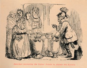 Hannibal demandant aux prêtres crétois de devenir ses banquiers - John Leech