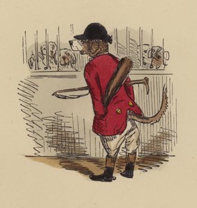 Chien habillé en chasseur - John Leech