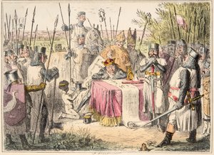 Le roi Jean signant la Magna Carta, de The Comic History of England, pub. 1864