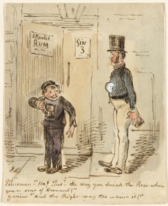 Policier et garçon - John Leech