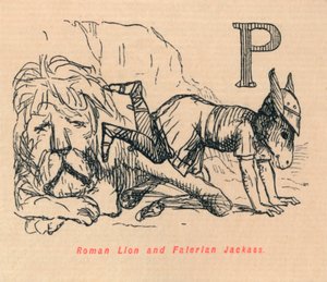 Lion romain et âne falérien, 1852 - John Leech