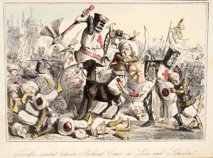 Combat terrible entre Richard Cœur de Lion et Saladin, de The Comic History of England, pub. 1864