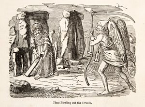 Le temps éliminant les druides, de The Comic History of England, pub. 1864