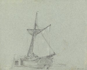 Une barge - John Linnell