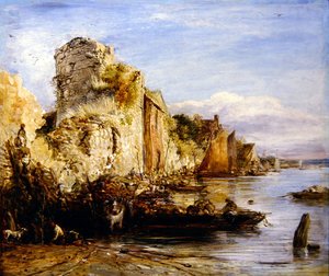 Déchargement des bateaux, château de Southampton