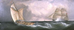 Un Cotre Français Passant une Frégate Britannique - John Lynn