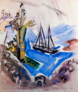 Une goélette et un arbre