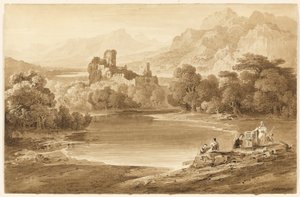 Paysage avec un château en ruine