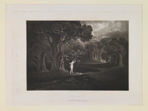 Satan tentant Ève, livre 9, vers 780, extrait du « Paradis perdu » - John Martin