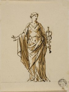 Figure allégorique debout avec caducée (Paix ?) - John Michael Rysbrack