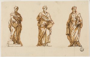 Trois études pour la statue de John Locke - John Michael Rysbrack