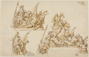 Dessins non exécutés pour le monument au premier duc de Marlborough - John Michael Rysbrack