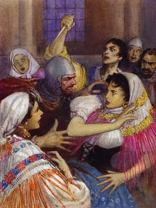 Massacre des vêpres siciliennes (gouache sur papier) - John Millar Watt