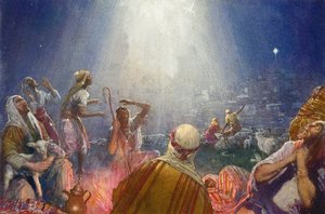 Les nouvelles de la grande joie (gouache sur papier) - John Millar Watt