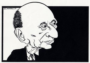 Arnold Schoenberg, caricature - John Minnion