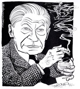 Arthur Koestler, caricature - John Minnion