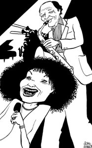 Cleo Laine et Sir John Dankworth Dame Cleo Laine, Lady Dankworth, née Clementina Dinah Campbell - John Minnion