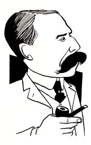 Edward Elgar - caricature tenant une pipe - John Minnion