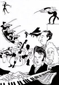 Fantaisie musicale - couverture pour livre ou article musical - avec chefs d