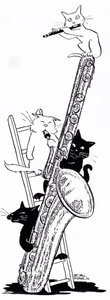 Saxophone et flûte (dessin) - John Minnion