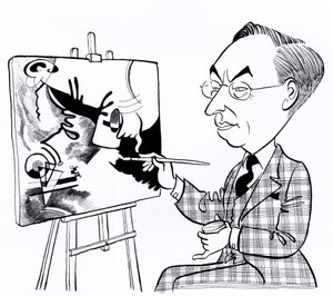 Vassily ( Wassily ) Kandinsky, caricature avec chevalet - John Minnion