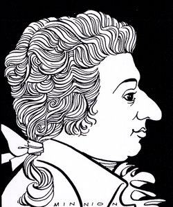 Wolfgang Amadeus Mozart - caricature - John Minnion