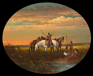 Une halte dans la prairie pour fumer, vers 1870