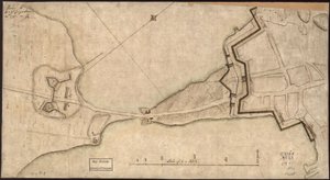 (Plan du "Neck" et des fortifications) Delivd. to H.E. Gl. Gage, le 30 juin. 1775.-J.M. LOC gm71000918
