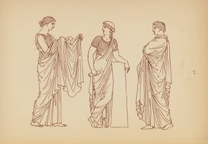 Costume féminin grec antique (lithographie)