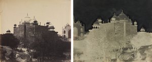 Taj Mahal, vue arrière de la maison de repos, avec figure