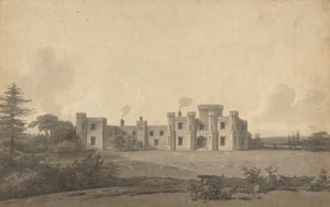 Conception pour le château de Knepp, Sussex : Perspective - John Nash
