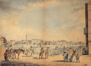 Brighton, montrant la Bibliothèque Circulante de Miss Widgett, Marlborough House, le Castle Inn et les Salles d