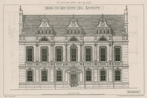 Conception pour la nouvelle salle de la sacristie, Kensington, Londres - John Oldrid Scott