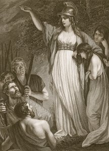 Boadicée haranguant les Bretons, gravé par Sharp, illustration de 