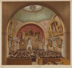 Salle du Conseil, Guildhall, City of London (lithographie en couleur)