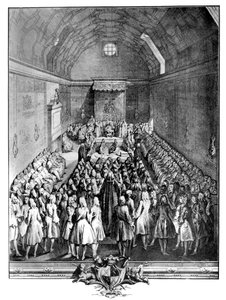 Intérieur de la Chambre des Lords, Westminster, en 1742, vers 1902-1905