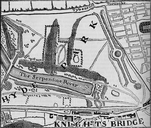 Carte de Hyde Park, Londres, 1748 1878