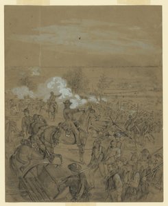 Un officier dirigeant ses troupes au combat LCCN2004661334 - John R. Chapin
