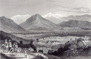 Kaboul depuis le Bala Hissar, gravé par J. Stephenson, vers 1870