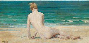 Nu assis sur le rivage, 1888