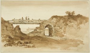 Pont temporaire sur Coronation Road en face de la nouvelle prison, vers 1821 - John Reverend Eden