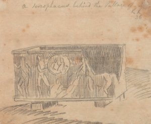 Un sarcophage derrière le palais - John Robert Cozens