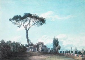 Dans les jardins du Palais Colonna, Rome - John Robert Cozens