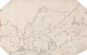 Vue de montagne avec bâtiments