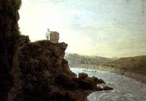 Vue sur le Tibre près de Ponte Molle, à trois miles de Rome